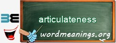 WordMeaning blackboard for articulateness